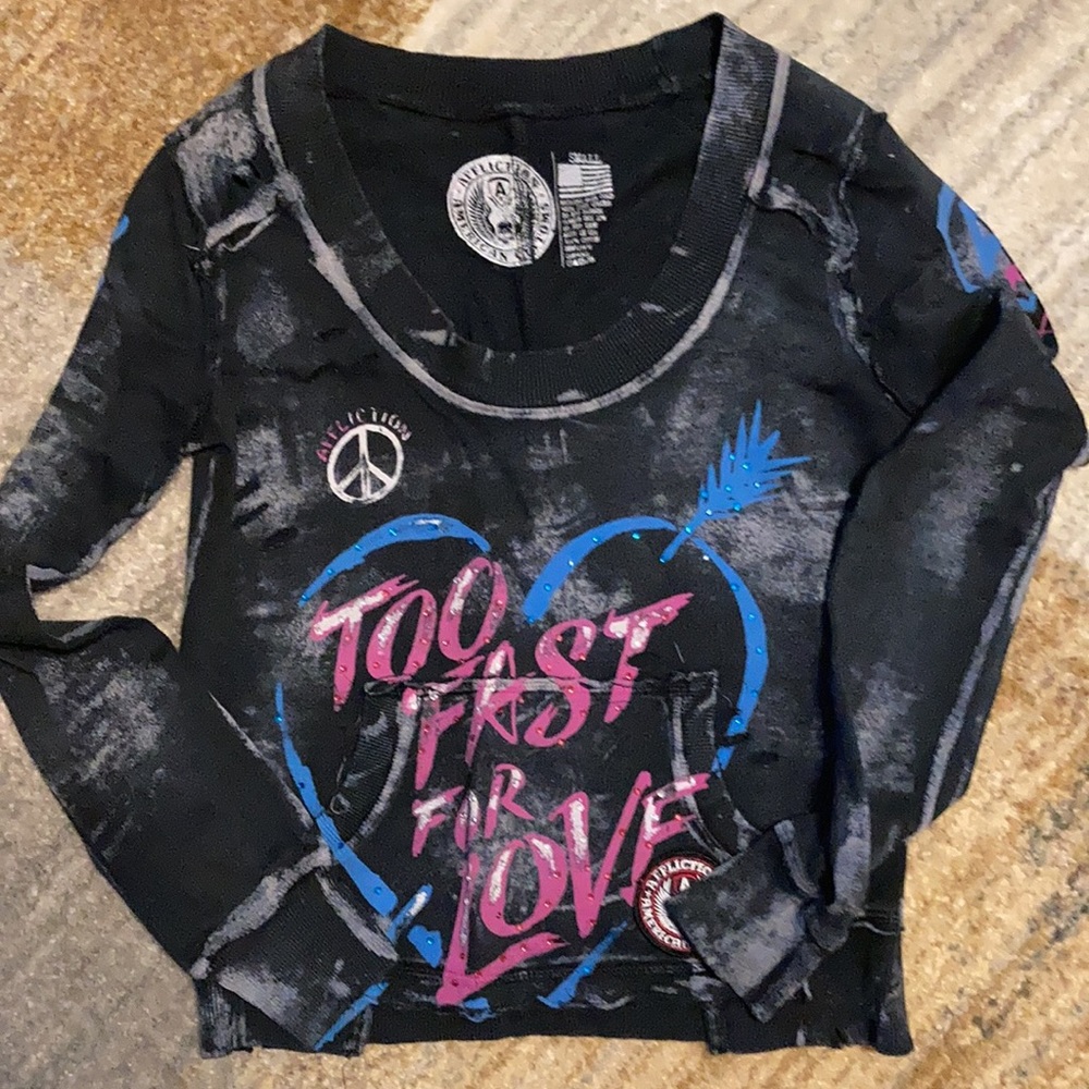 Women’s Affliction Crop Top Size Small